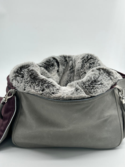 Hundetasche Weekender platingrey-wildberry, salt & pepper Inlay