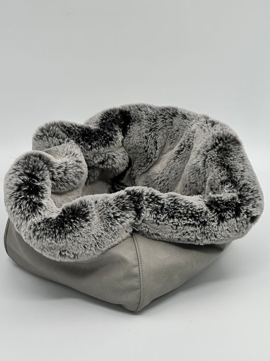 Hundetasche Weekender platingrey-iceblue, salt & pepper Inlay