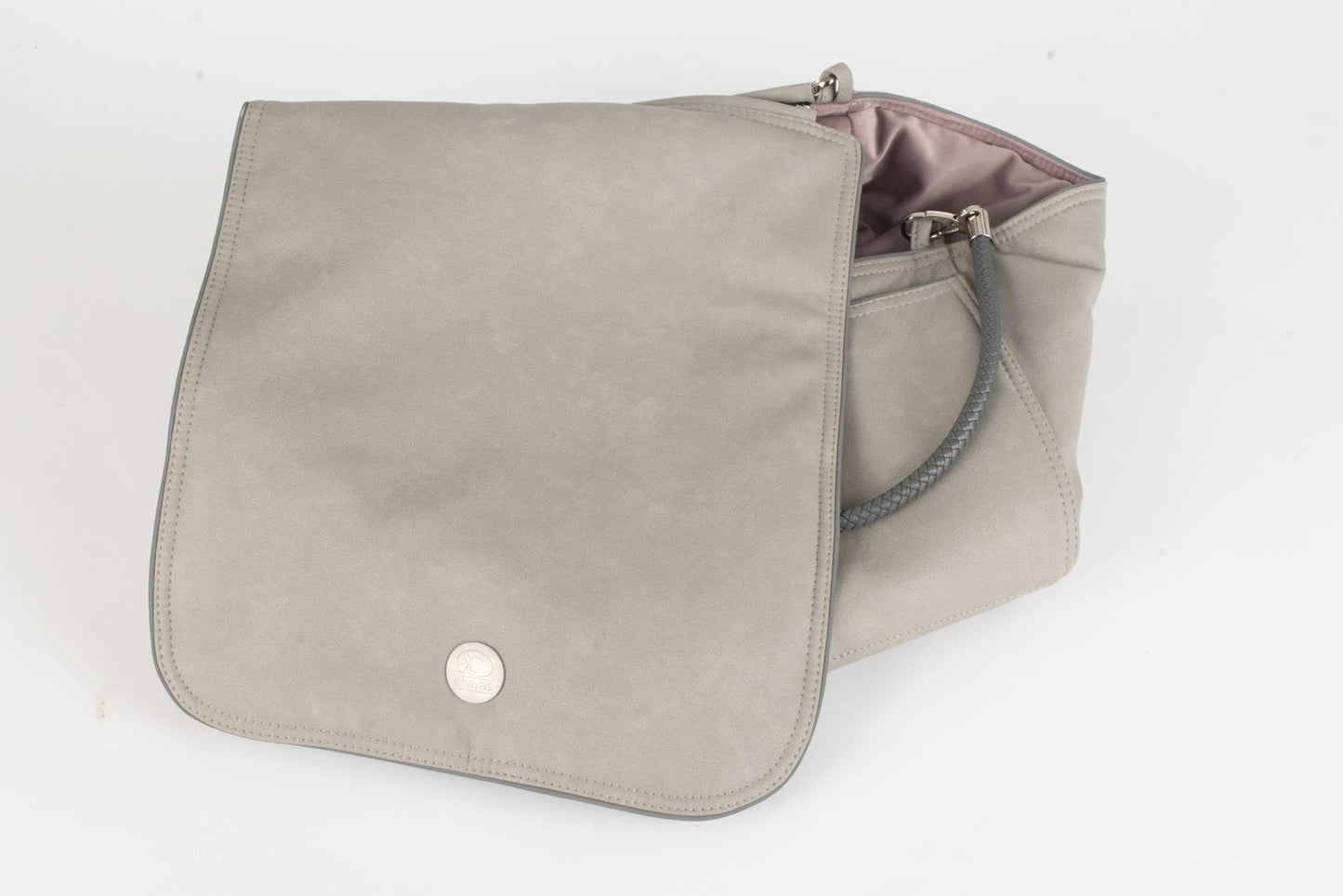Hundetasche Weekender grey-iceblue, silver Inlay