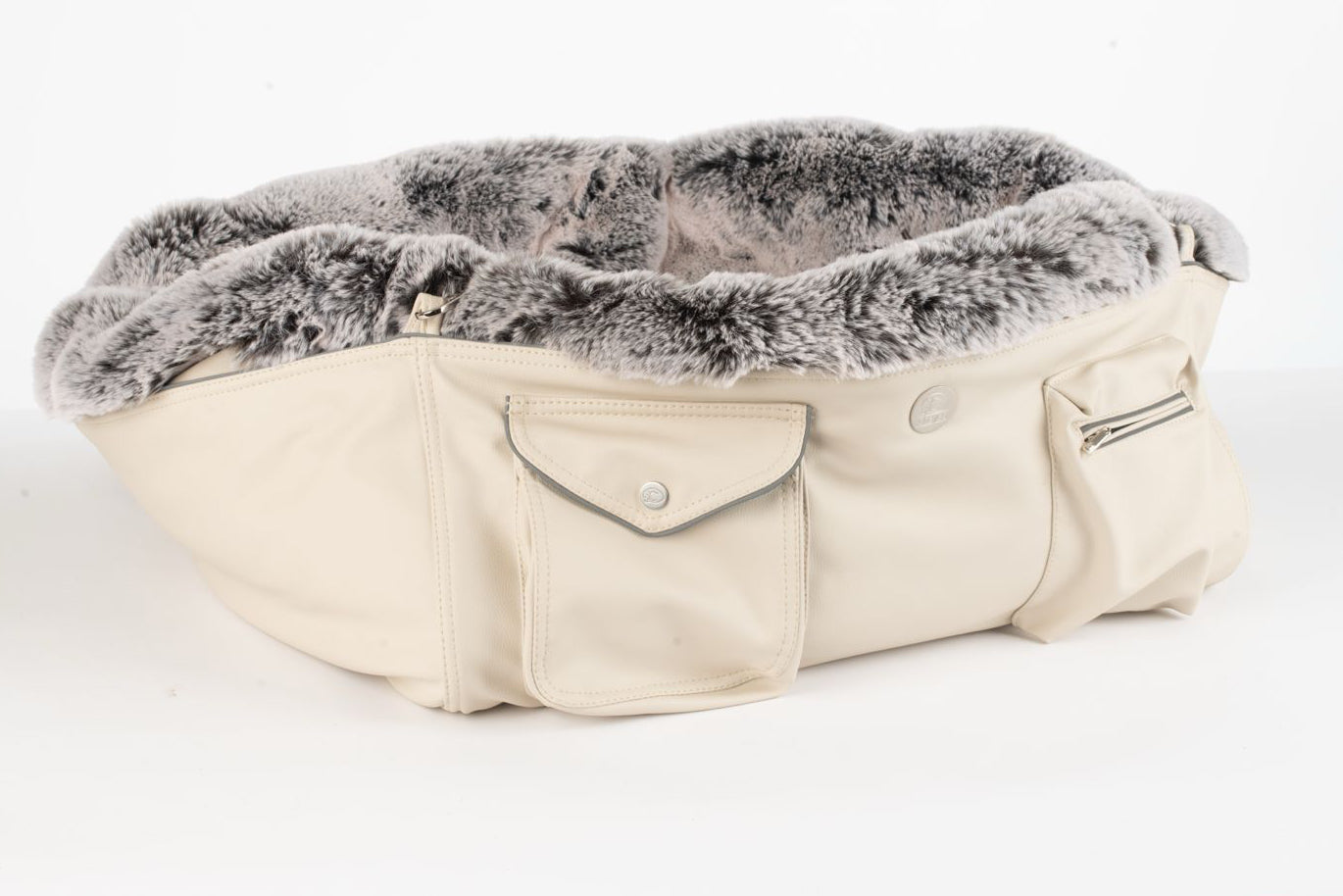 Hundetasche Weekender ice-darkrose, salt & pepper Inlay