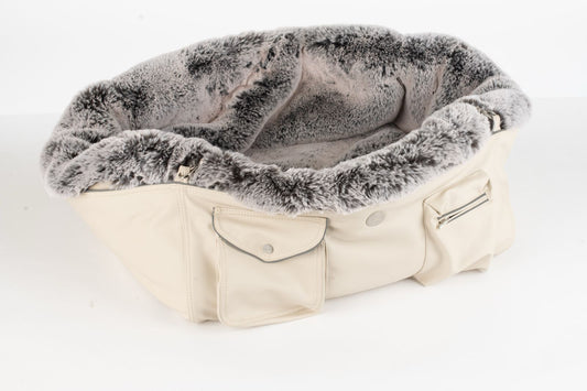 Hundetasche Weekender ice-dustyrose, salt & pepper Inlay