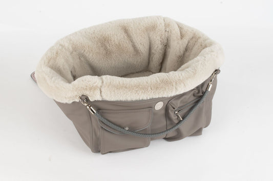 Hundetasche Weekender taupe-dustyrose, silverstone Inlay