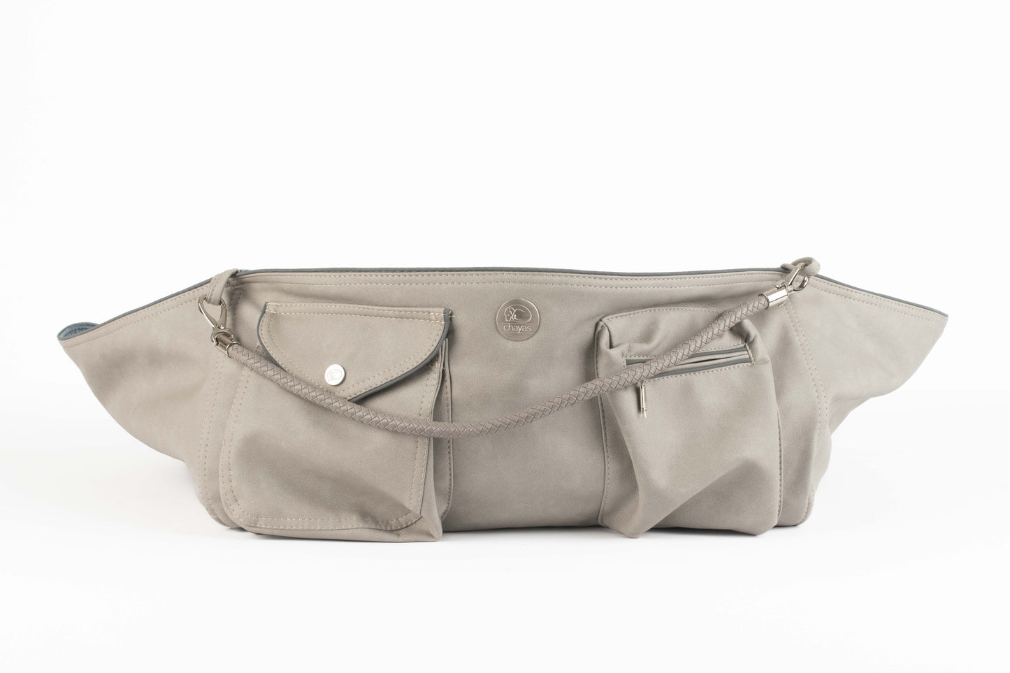 Hundetasche Weekender grey-iceblue, silver Inlay