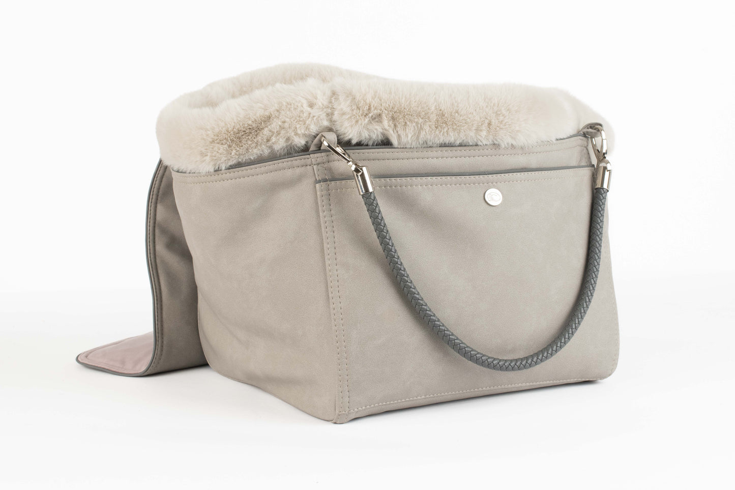 Hundetasche Weekender grey-iceblue, silver Inlay
