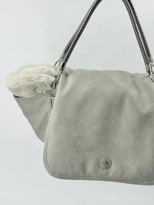 Hundetasche Weekender platingrey-dustyrose, silverstone Inlay