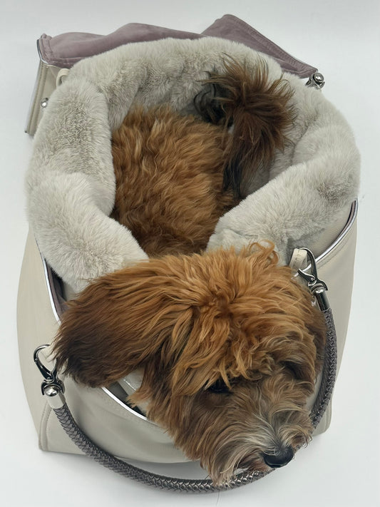 Hundetasche Weekender ice-dustyrose, silverstone Inlay