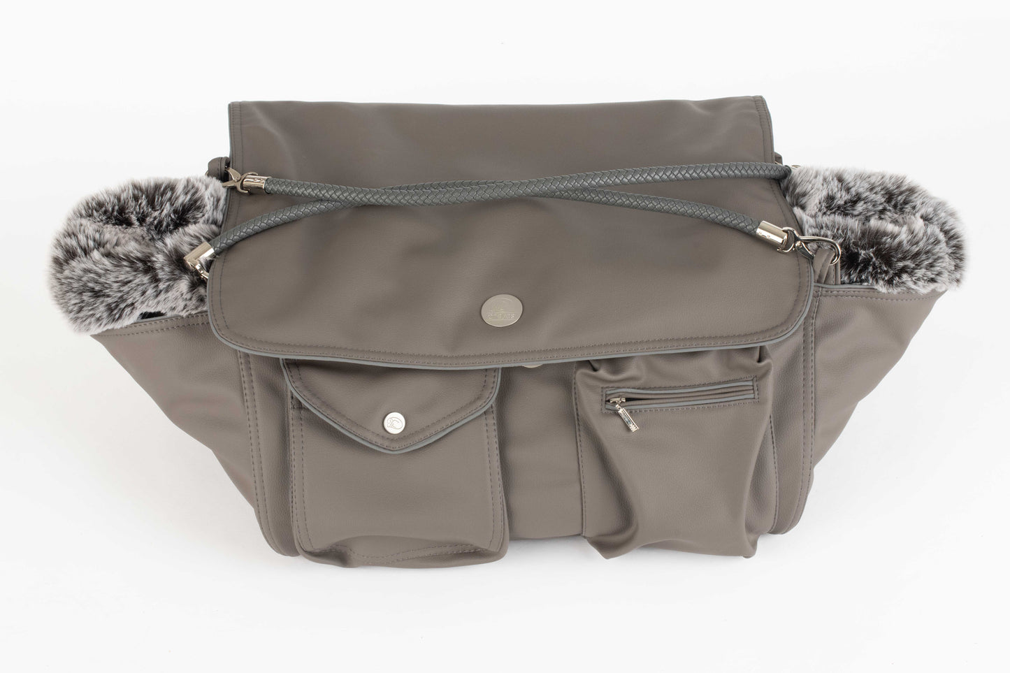 Hundetasche Weekender taupe-iceblue, salt & pepper Inlay
