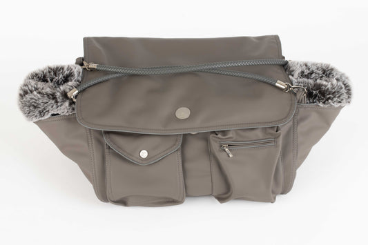 Hundetasche Weekender taupe-iceblue, salt & pepper Inlay