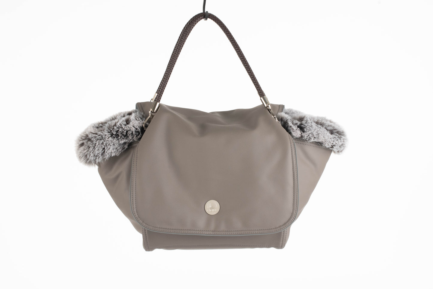 Hundetasche Weekender taupe-iceblue, salt & pepper Inlay