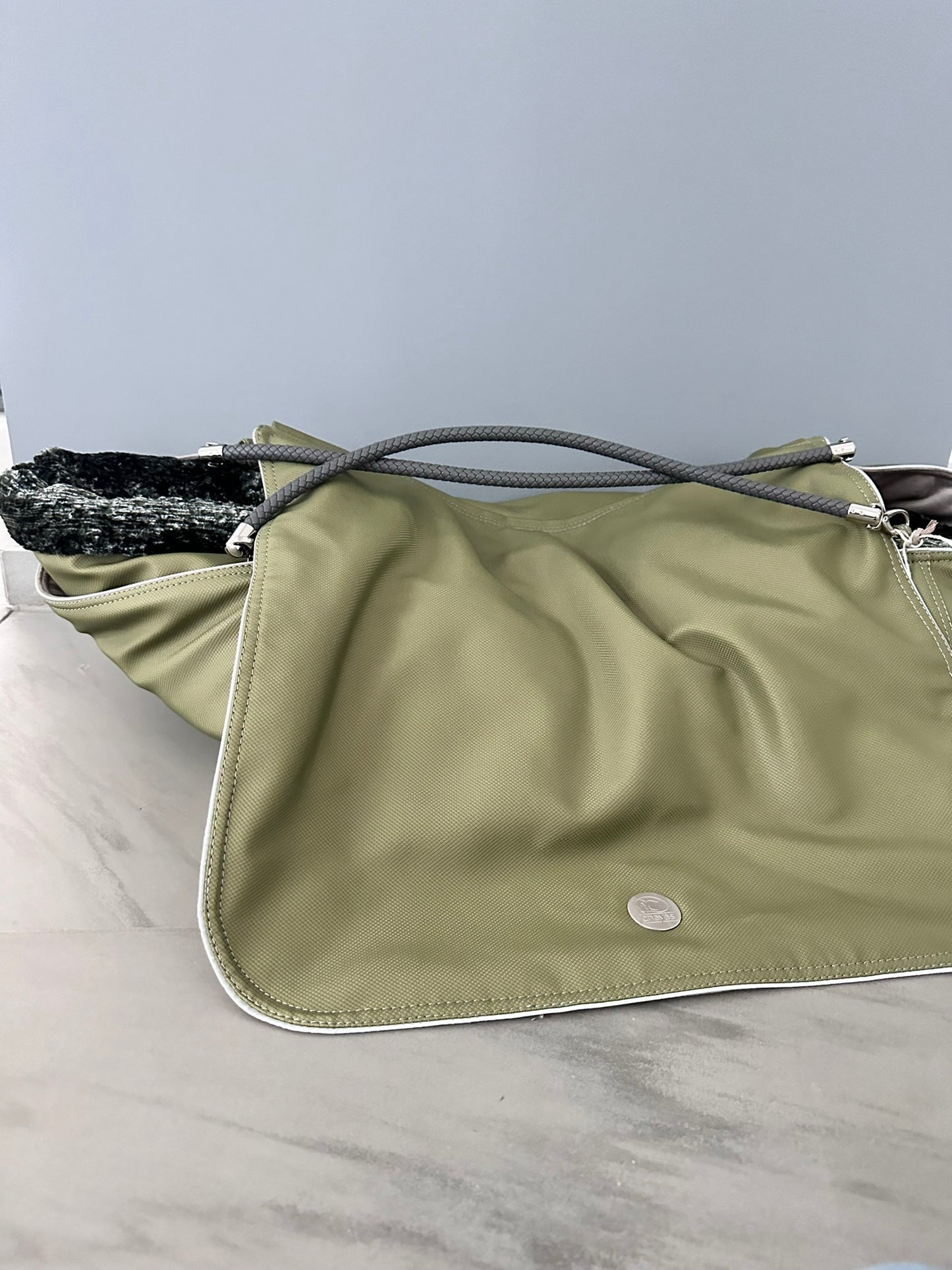 Bolsa de transporte para perros Weekender 4Seasons, verde musgo, M