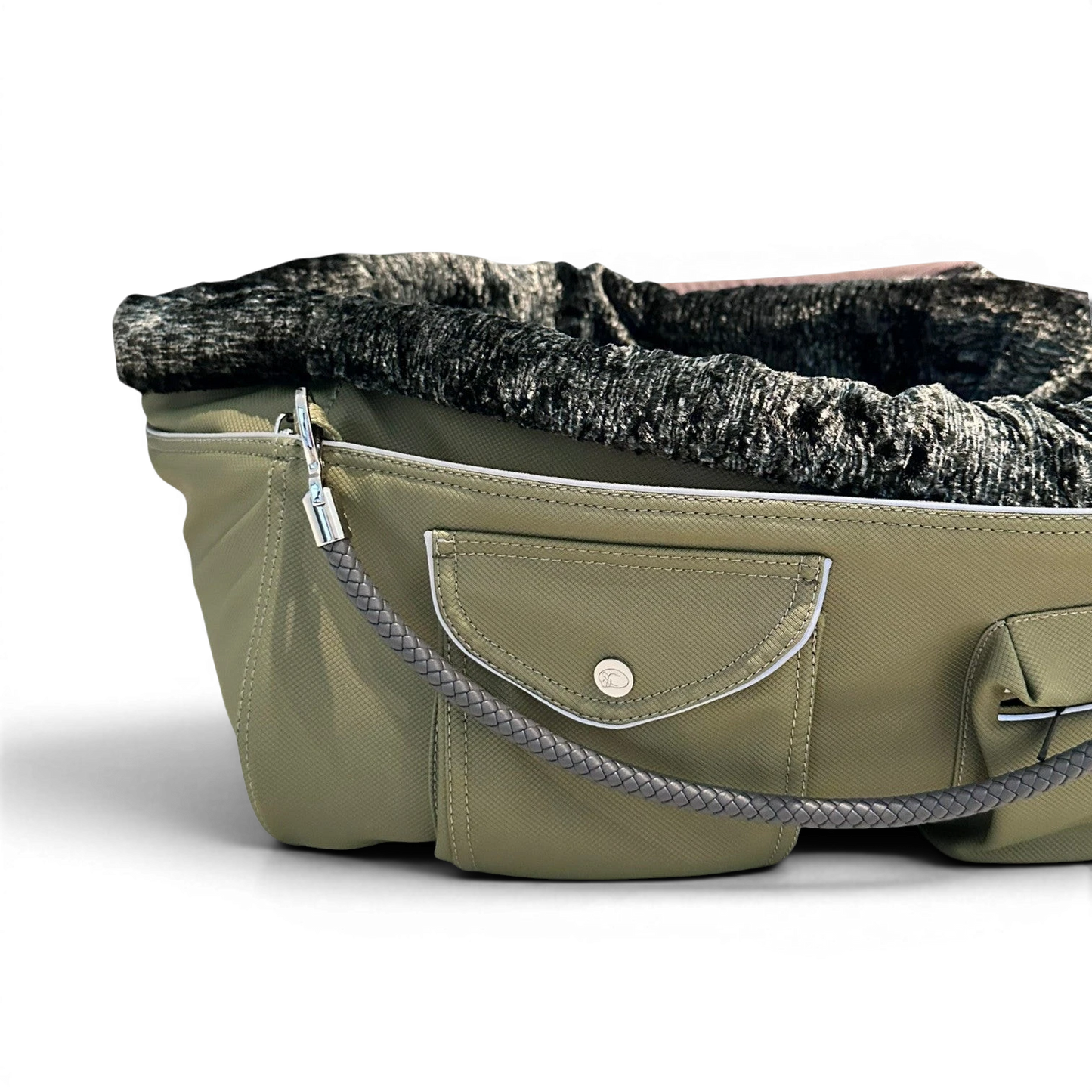 Bolsa de transporte para perros Weekender 4Seasons, verde musgo, M