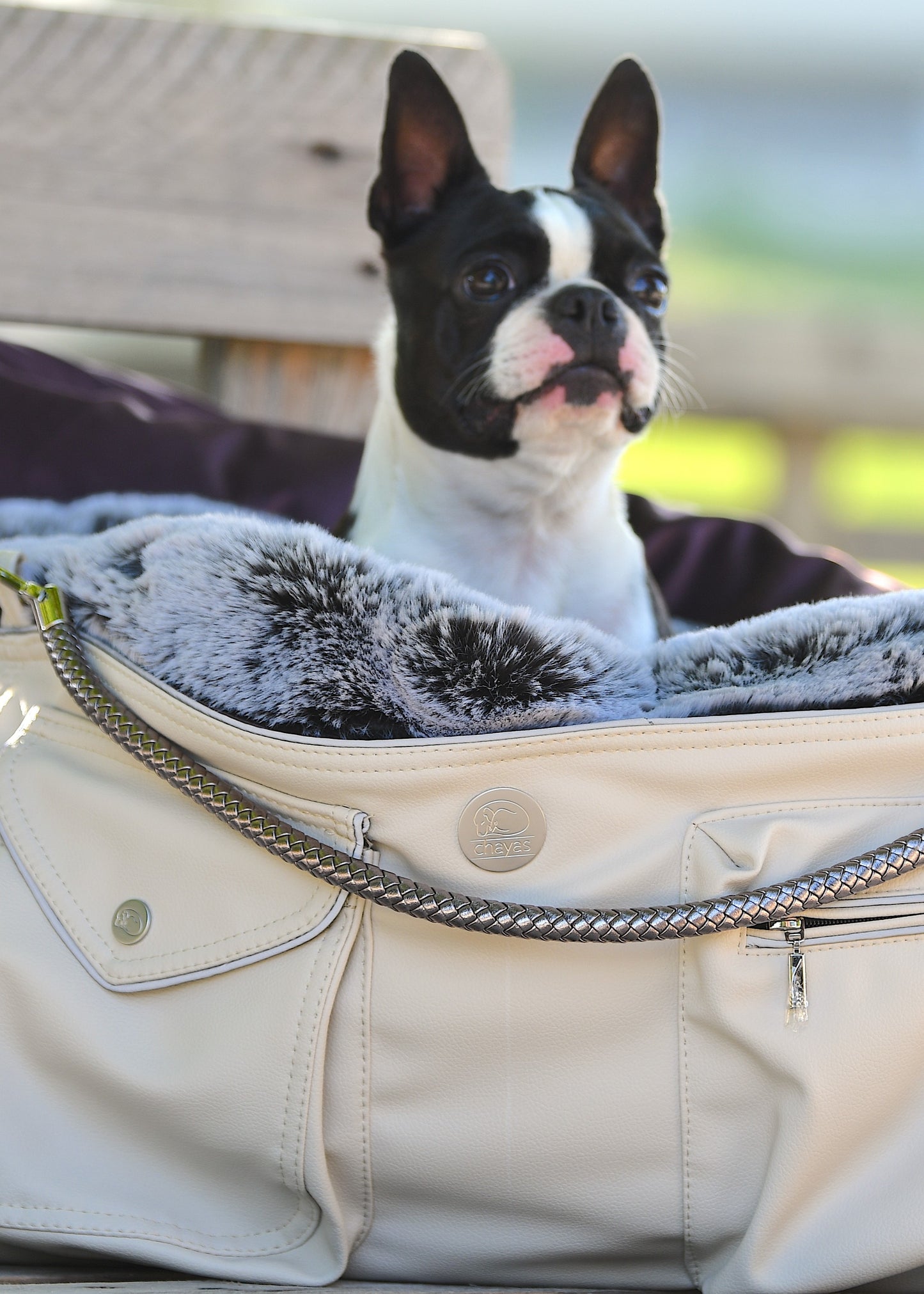 Hundetasche Weekender ice-dustyrose, salt & pepper Inlay