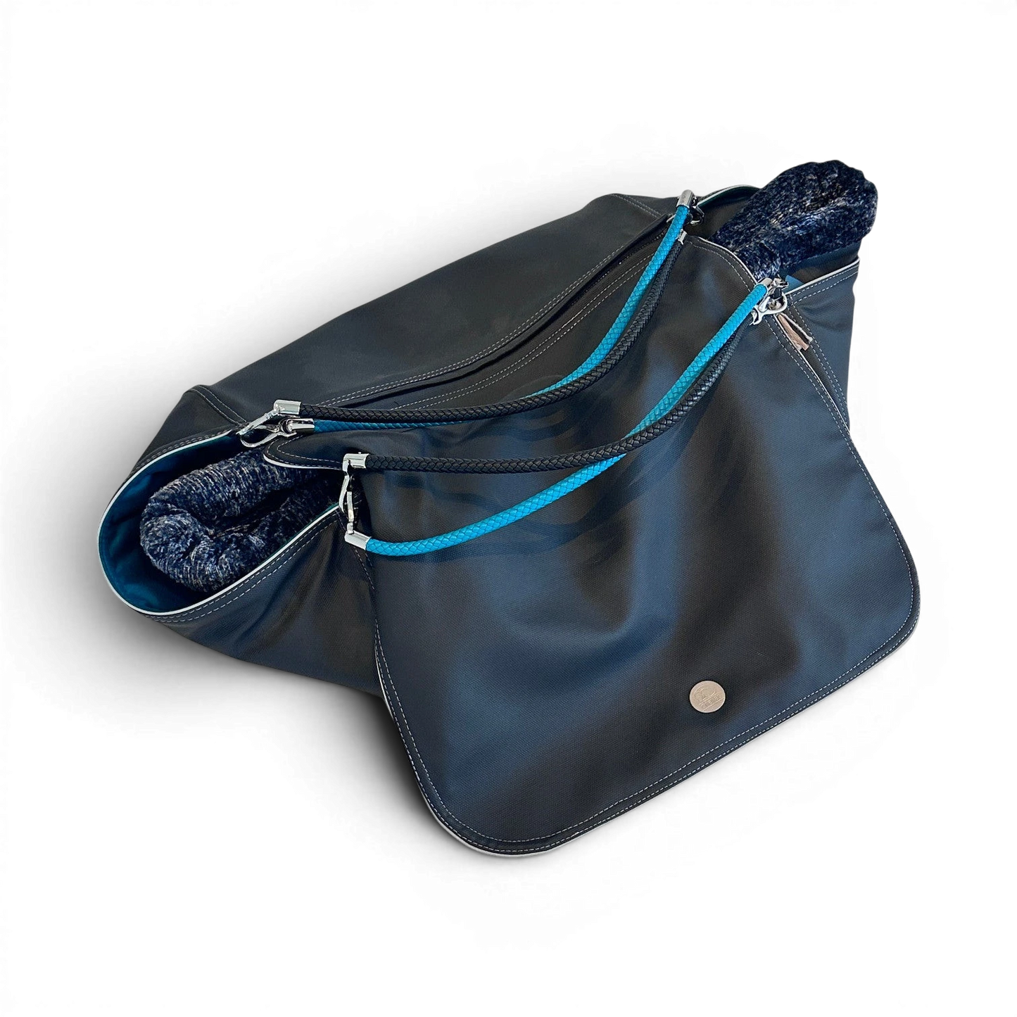Bolsa de transporte para perros Weekender 4Seasons, negro turquesa, M