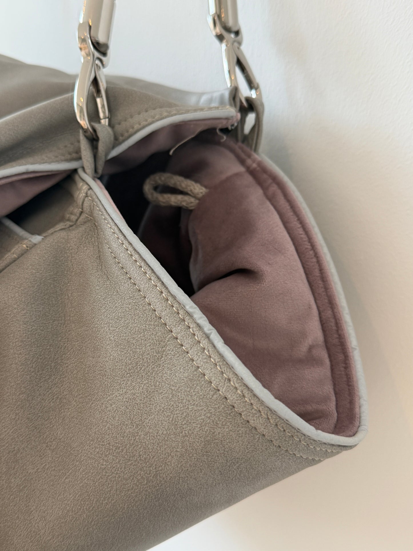 Hundetasche Weekender platingrey-dusty rose, salt & pepper Inlay