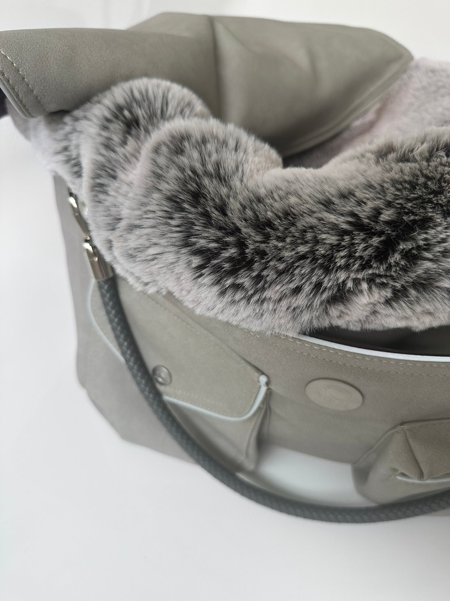 Hundetasche Weekender platingrey-wildberry, salt & pepper Inlay