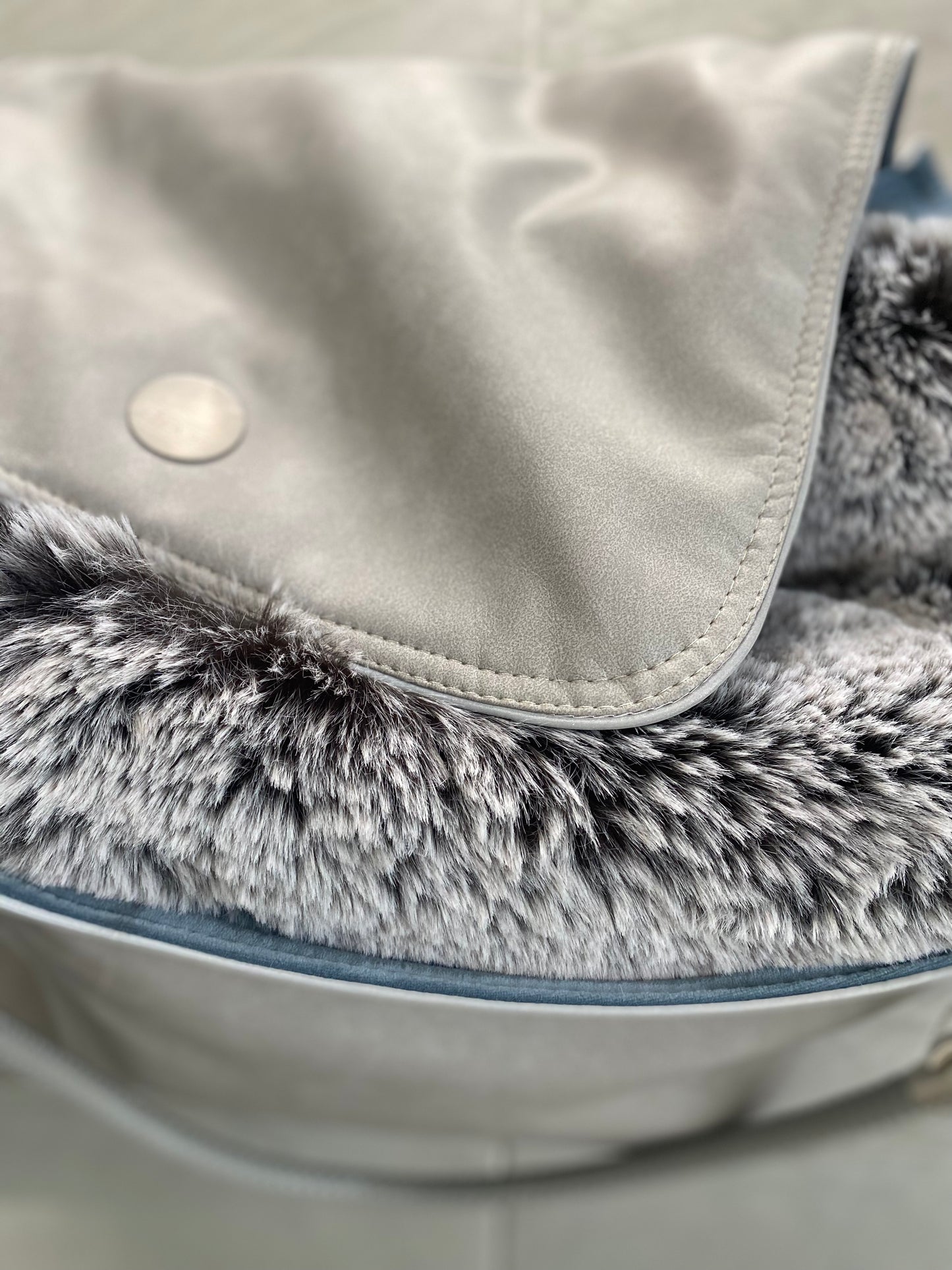 Hundetasche Weekender platingrey-iceblue, salt & pepper Inlay